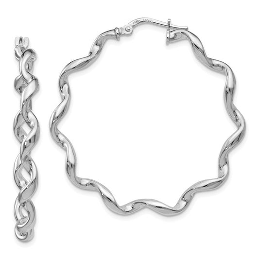 Leslie's Sterling Silver Polished Twisted Hoop Earrings