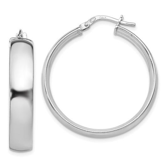 Leslie's Sterling Silver Polished Hinged Hoop Earrings