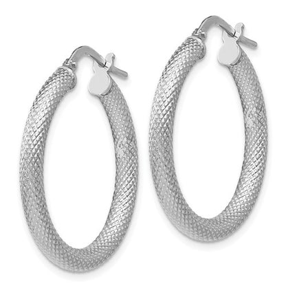 Leslie's Sterling Silver Textured Hinged Hoop Earrings