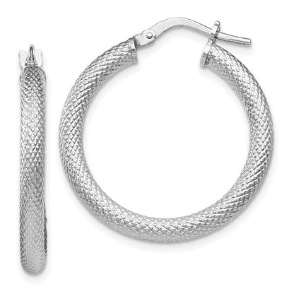 Leslie's Sterling Silver Textured Hinged Hoop Earrings