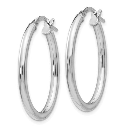 Leslie's Sterling Silver Polished Oval Hinged Hoop Earrings