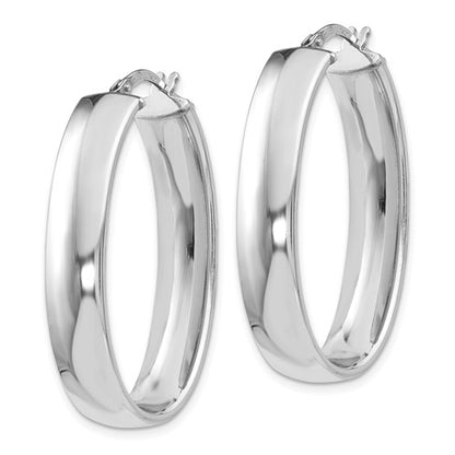 Leslie's Sterling Silver Polished Oval Hinged Hoop Earrings