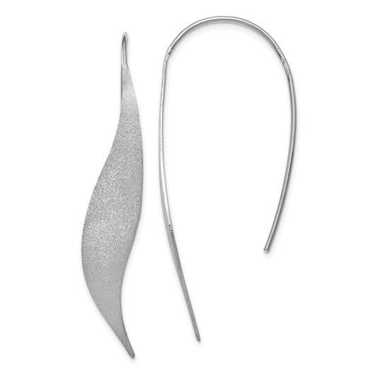 Leslie's Sterling Silver Rhodium-plated Polished and Brushed Earrings