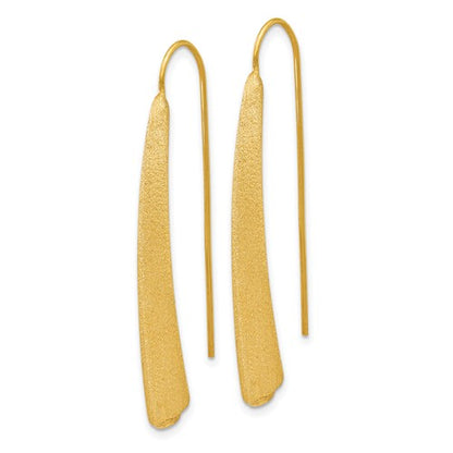 Leslie's Sterling Silver Gold-plated Polished and Brushed Earrings