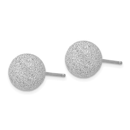 Leslie's SS Radiant Essence Rhodium-plated Ball Post Earrings