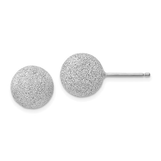 Leslie's SS Radiant Essence Rhodium-plated Ball Post Earrings