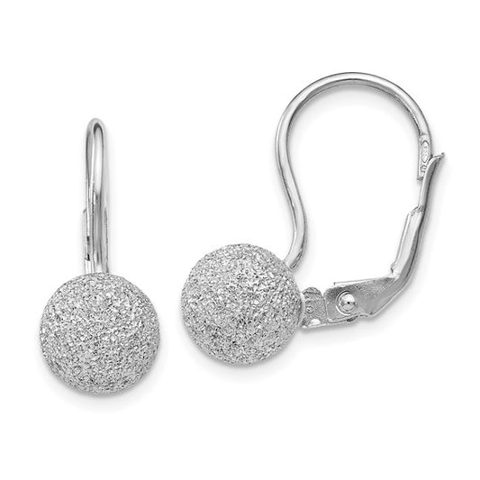 Leslie's SS Radiant Essence Rhodium-plated Leverback Earrings