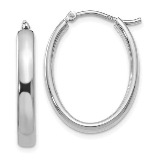 Leslie's Sterling Silver Polished Oval Hoop Earrings