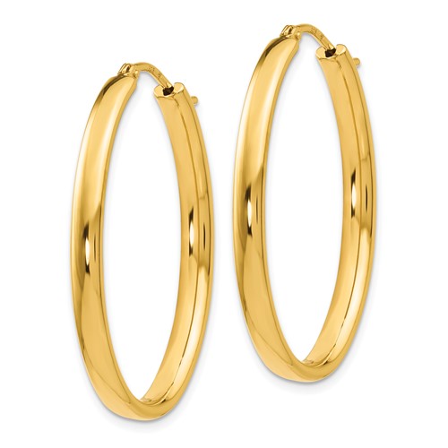 Leslie's Sterling Silver Gold-plated Polished Oval Hoop Earrings