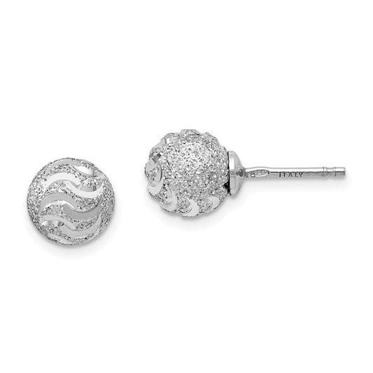 Leslie's Sterling Silver Laser-cut Ball Post Earrings