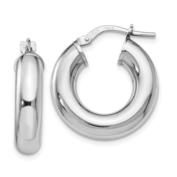 Leslie's Sterling Silver Polished Hoop Earrings