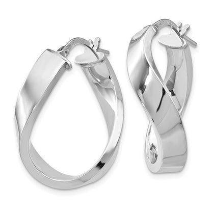 Leslie's Sterling Silver Polished Twisted Hoop Earrings