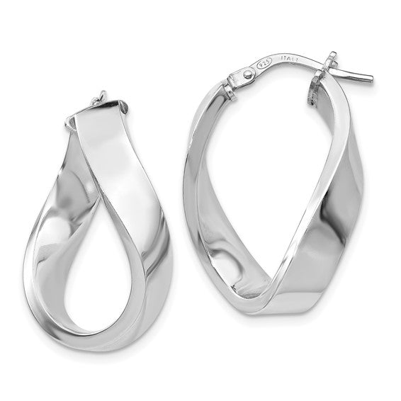 Leslie's Sterling Silver Polished Twisted Hoop Earrings