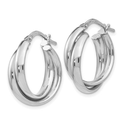 Leslie's Sterling Silver Polished Twisted Hoop Earrings