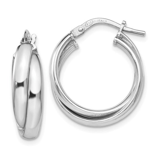 Leslie's Sterling Silver Polished Twisted Hoop Earrings