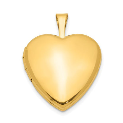 1/20 Gold Filled Satin and Polished 2-Frame 15mm Heart Locket