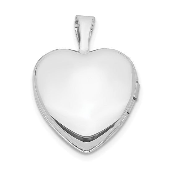 Sterling Silver Rhodium-plated and Gold Tone Satin and D/C Cross Heart Locket