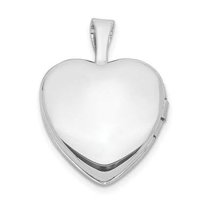 Sterling Silver Rhodium-plated and Gold Tone Satin and D/C Cross Heart Locket