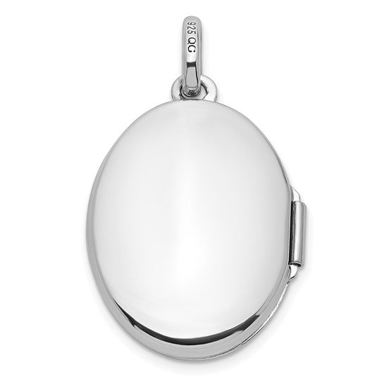 Sterling Silver Rhodium-plated Filigree Diamond 15mm Heart Locket