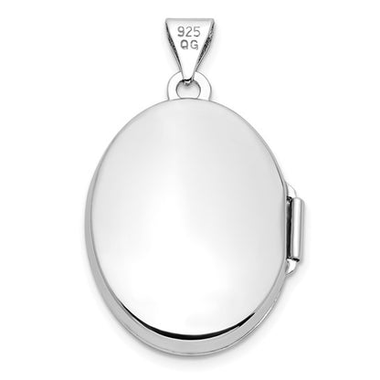 Sterling Silver Rhodium-plated Polished 26x20mm Oval Ash Holder Locket