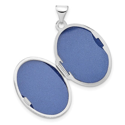 Sterling Silver Rhodium-plated Polished 26x20mm Oval Ash Holder Locket