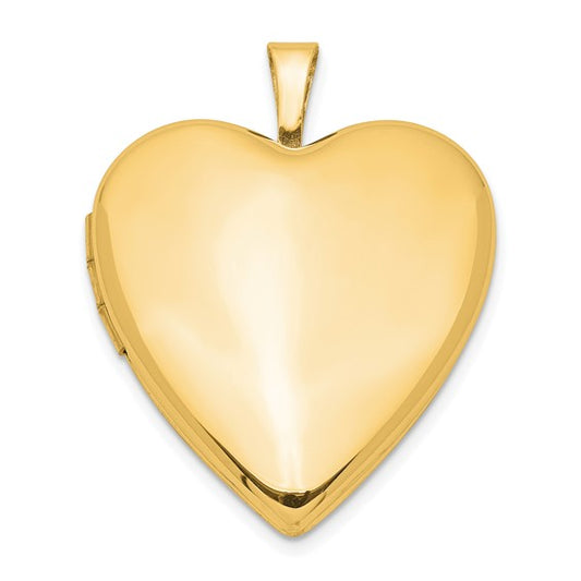 Sterling Silver Gold-plated 20mm Polished Front/Satin Back Heart Locket