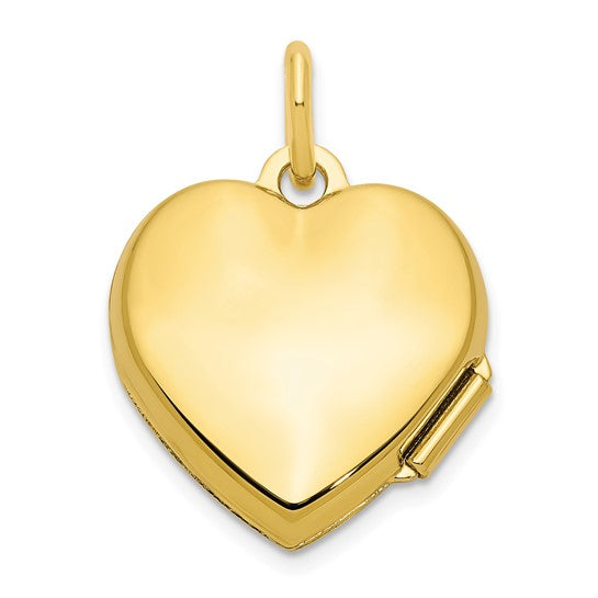 Sterling Silver Gold-tone Polished Filigree Design Heart Locket