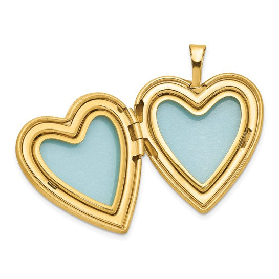 1/20 Gold Filled and White Rhodium Satin Butterfly 19mm Heart Locket