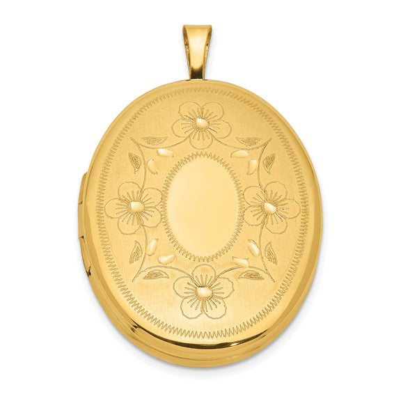 1/20 Gold Filled 26mm Floral Oval Locket