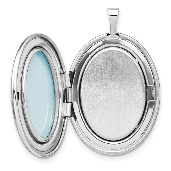 Sterling Silver Rhodium-plated Polished 26x20mm Oval Ash Holder Locket