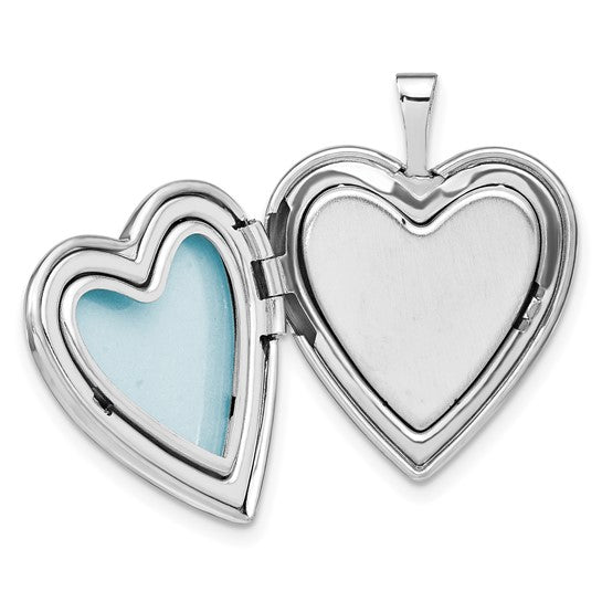 Sterling Silver Rhodium-plated Polished 20mm Heart Ash Holder Locket