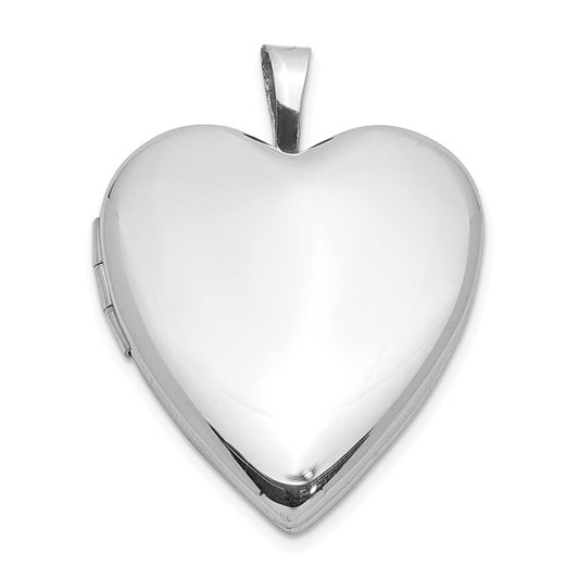 Sterling Silver Rhodium-plated Polished 20mm Heart Ash Holder Locket