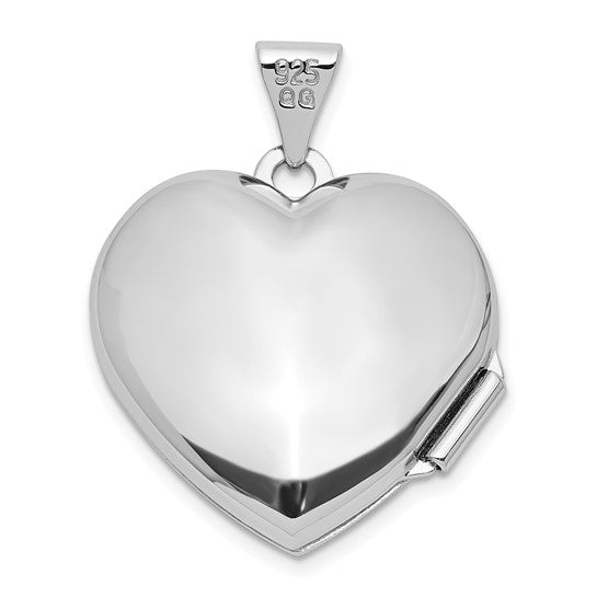 Sterling Silver Rhodium-plated Crystal Heart Locket