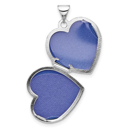 Sterling Silver Rhodium-plated Crystal Heart Locket