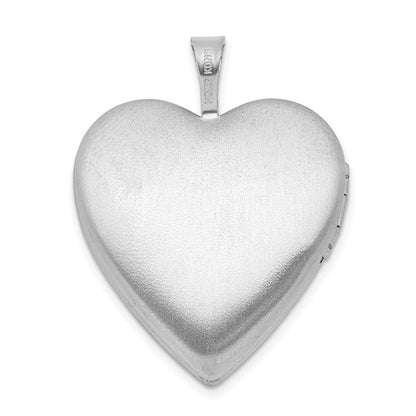 Sterling Silver RH-plate Polish/Satin Epoxy 20mm I Love You Heart Locket