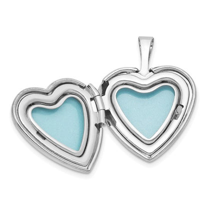 Sterling Silver Rhodium-plated Infinity Hearts 16mm Heart Locket