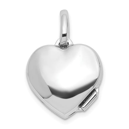 Sterling Silver Rhodium-plated Polished 12mm CZ Bee Heart Locket