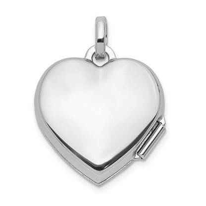 Sterling Silver Rhod-pltd 15mm Forever In My Heart Rainbow Heart Locket