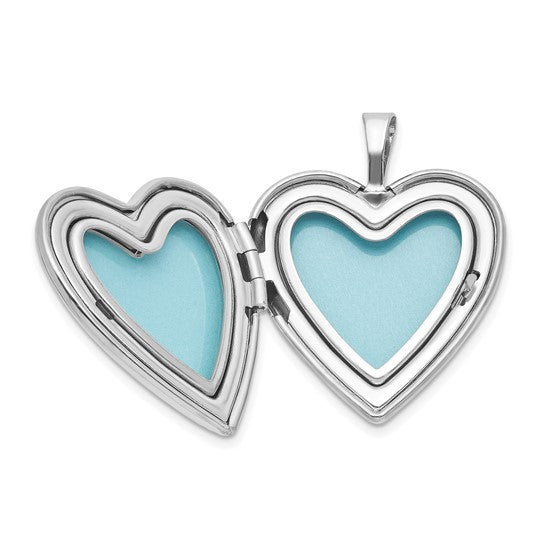 Sterling Silver RH-plated FOREVER IN LOVE WITH YOU 20mm Heart Locket