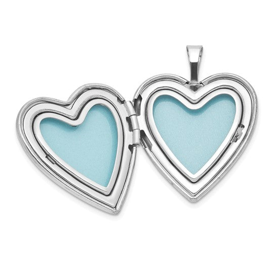 Sterling Silver RH-plated I LOVE YOU... 20mm/12mm Locket/Pendant Set