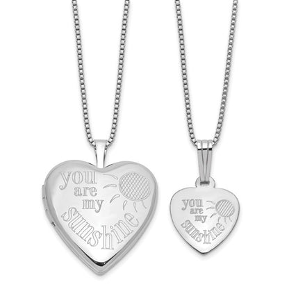 Sterling Silver RH-plated YOU ARE MY... 20mm/12mm Locket/Pendant Set