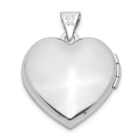 Sterling Silver Rhodium-plated 18mm Preciosa Crystal Heart Locket