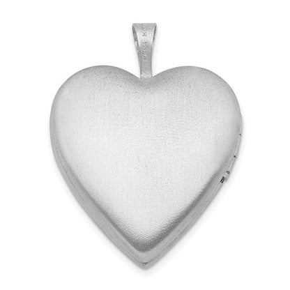 Sterling Silver Rhodium-plated 20mm Enameled Floral Mom Heart Locket