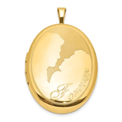 Sterling Silver and Gold-plated Forever Man and Woman Oval Locket
