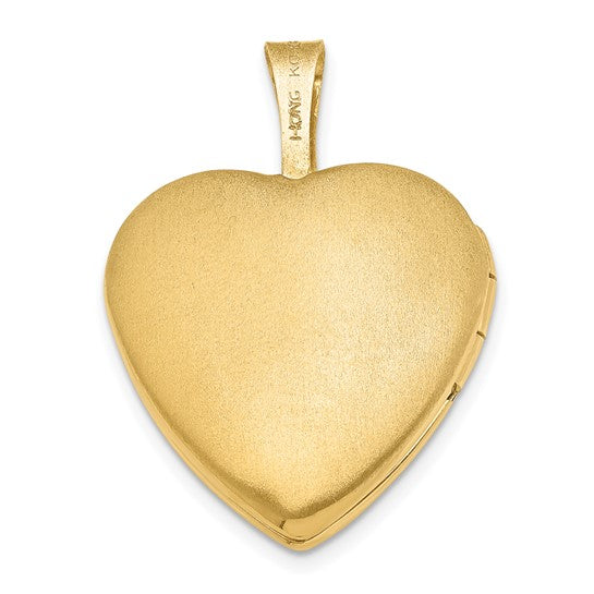 Sterling Silver Gold-plated and Diamond 16mm Heart Locket