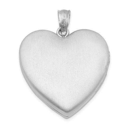 Sterling Silver Rhodium-plated and Diamond 24mm D/C Heart Locket