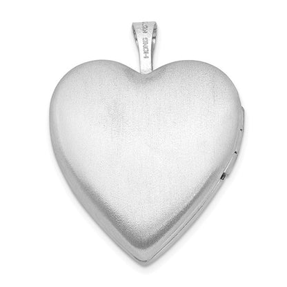 Sterling Silver Rhod-plated 20mm D/C and Enameled Mom Rose Heart Locket