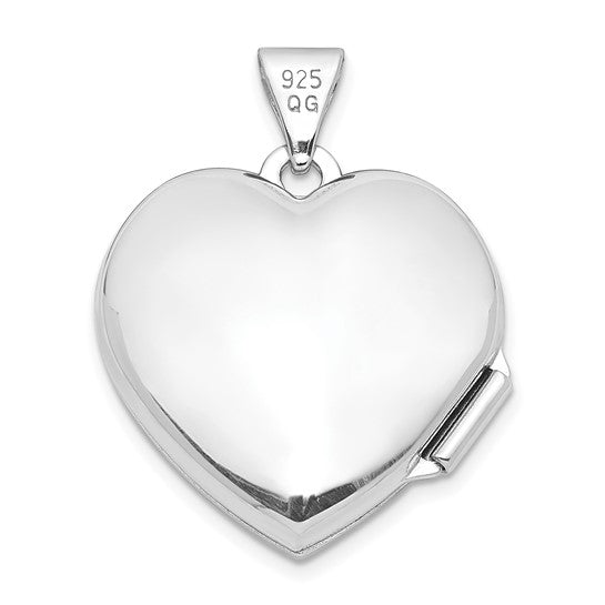 Sterling Silver Rhodium-plated Heart Locket
