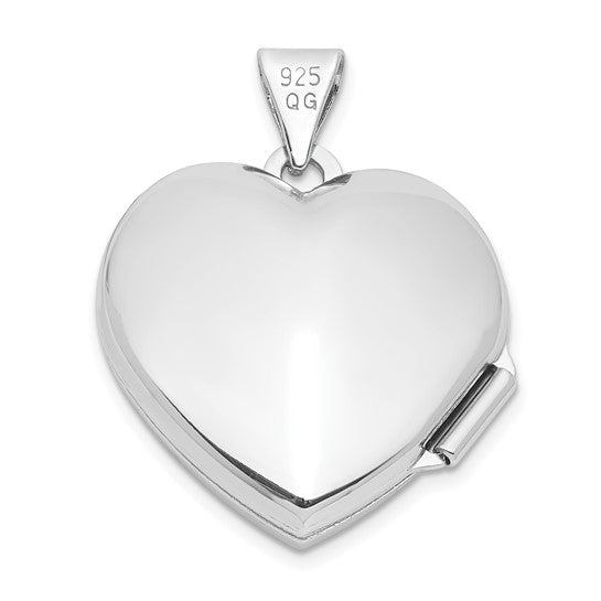 Sterling Silver Rhodium-plated Heart Locket