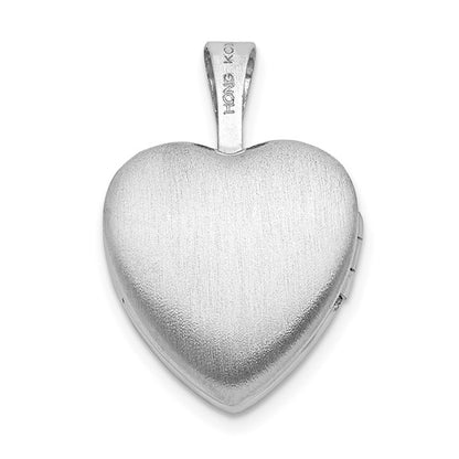 Sterling Silver Rhodium-plated and Diamond Daughter 12mm Heart Locket